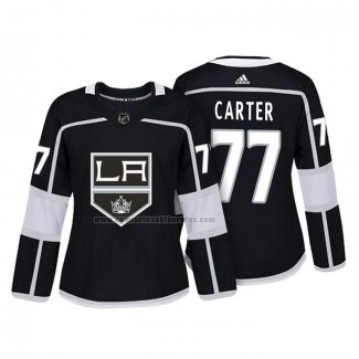 Camiseta Hockey Mujer Los Angeles Kings Jeff Carter Autentico Jugador Negro