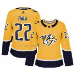 Camiseta Hockey Mujer Nashville Predators Kevin Fiala Primera Autentico Jugador Amarillo