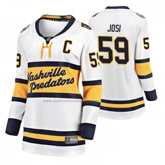 Camiseta Hockey Mujer Nashville Predators Roman Josi Breakaway Jugador 2020 Winter Classic Blanco