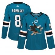 Camiseta Hockey Mujer San Jose Sharks Joe Pavelski Autentico Jugador Verde