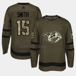 Camiseta Hockey Nashville Predators Craig Smith 2018 Salute To Service Verde Militar