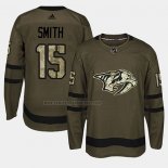 Camiseta Hockey Nashville Predators Craig Smith 2018 Salute To Service Verde Militar