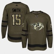 Camiseta Hockey Nashville Predators Craig Smith 2018 Salute To Service Verde Militar