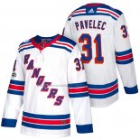 Camiseta Hockey New York Rangers Ondrej Pavelec Autentico Segunda 2018 Blanco
