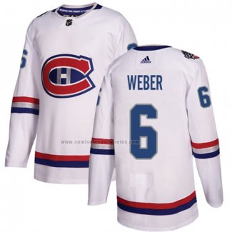 Camiseta Hockey Nino Montreal Canadiens Shea Weber Autentico 2017 100 Classic Blanco
