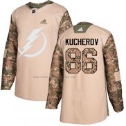 Camiseta Hockey Nino Tampa Bay Lightning Nikita Kucherov Autentico 2017 Veterans Day Camuflaje