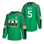 Camiseta Hockey Ottawa Senators Cody Ceci 2018 Dia de San Patricio Verde