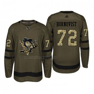 Camiseta Hockey Pittsburgh Penguins Patric Hornqvist 2018 Salute To Service Verde Militar