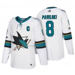 Camiseta Hockey San Jose Sharks Joe Pavelski 2018 Blanco