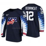 Camiseta Hockey USA Alex Debrincat 2018 IIHF World Championship Jugador Negro