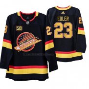 Camiseta Hockey Vancouver Canucks Alexander Edler 50 Aniversario 90's Flying Skate Negro