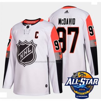 Camiseta Hockey 2018 All Star Edmonton Oilers Connor Mcdavid Autentico Blanco