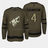 Camiseta Hockey Arizona Coyotes Niklas Hjalmarsson 2018 Salute To Service Verde Militar