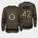 Camiseta Hockey Boston Bruins David Backes 2018 Salute To Service Verde Militar