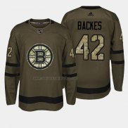 Camiseta Hockey Boston Bruins David Backes 2018 Salute To Service Verde Militar
