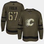 Camiseta Hockey Calgary Flames Michael Frolik 2018 Salute To Service Verde Militar