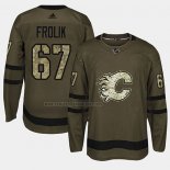 Camiseta Hockey Calgary Flames Michael Frolik 2018 Salute To Service Verde Militar