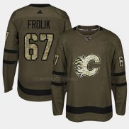 Camiseta Hockey Calgary Flames Michael Frolik 2018 Salute To Service Verde Militar