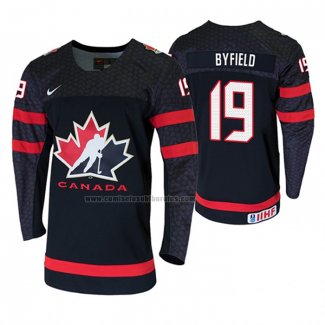 Camiseta Hockey Canada Quinton Byfield 2020 IIHF World Junior Championship Negro