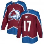 Camiseta Hockey Colorado Avalanche Tyson Jost Primera Autentico Rojo