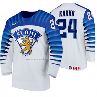 Camiseta Hockey Finlandia Kaapo Kakko Primera 2020 IIHF World Championship Blanco