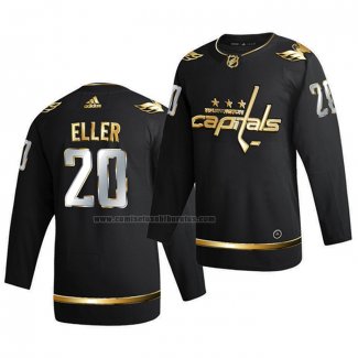 Camiseta Hockey Golden Edition Washington Capitals Lars Eller Limited Autentico 2020-21 Negro