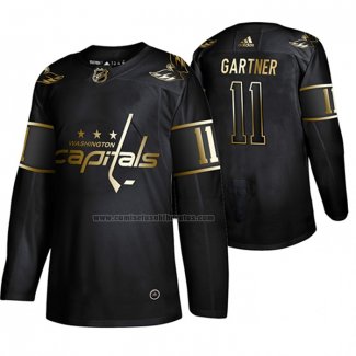 Camiseta Hockey Golden Edition Washington Capitals Mike Gartner Retired Jugador Autentico Negro
