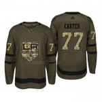 Camiseta Hockey Los Angeles Kings Jeff Carter 2018 Salute To Service Verde Militar