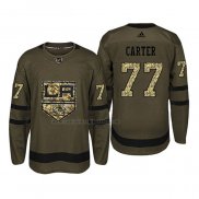 Camiseta Hockey Los Angeles Kings Jeff Carter 2018 Salute To Service Verde Militar