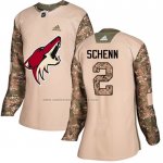 Camiseta Hockey Mujer Arizona Coyotes Luke Schenn Autentico 2017 Veterans Day Camuflaje