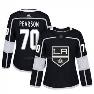 Camiseta Hockey Mujer Los Angeles Kings Tanner Pearson Autentico Jugador Negro