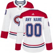 Camiseta Hockey Mujer Montreal Canadiens Personalizada Segunda Blanco