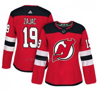 Camiseta Hockey Mujer New Jersey Devils Travis Zajac Autentico Jugador Rojo