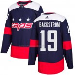 Camiseta Hockey Nino Washington Capitals Nicklas Backstrom Autentico 2018 Stadium Series Azul