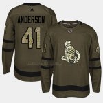 Camiseta Hockey Ottawa Senators Craig Anderson 2018 Salute To Service Verde Militar
