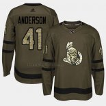Camiseta Hockey Ottawa Senators Craig Anderson 2018 Salute To Service Verde Militar