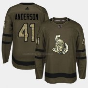 Camiseta Hockey Ottawa Senators Craig Anderson 2018 Salute To Service Verde Militar