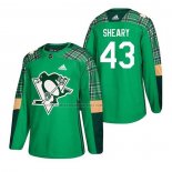 Camiseta Hockey Pittsburgh Penguins Conor Sheary 2018 Dia de San Patricio Verde