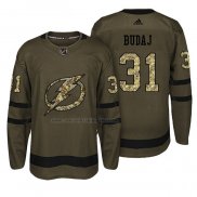 Camiseta Hockey Tampa Bay Lightning Peter Budaj Salute To Service Verde Militar