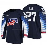 Camiseta Hockey USA Anders Lee 2018 IIHF World Championship Jugador Negro