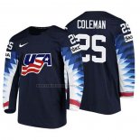 Camiseta Hockey USA Blake Coleman 2018 IIHF World Championship Jugador Negro