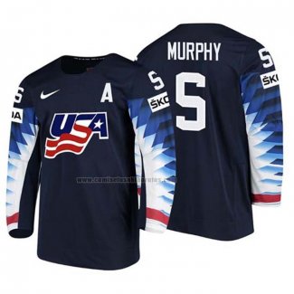 Camiseta Hockey USA Connor Murphy 2018 IIHF World Championship Jugador Negro
