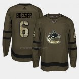 Camiseta Hockey Vancouver Canucks Brock Boeser 2018 Salute To Service Verde Militar