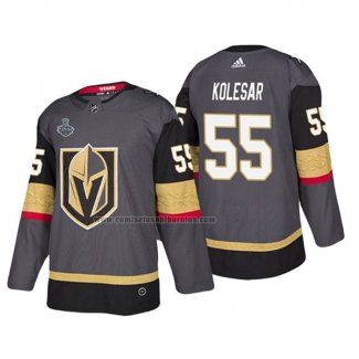 Camiseta Hockey Vegas Golden Knights Keegan Kolesar Bound Patch 2018 Stanley Cup Final Gris