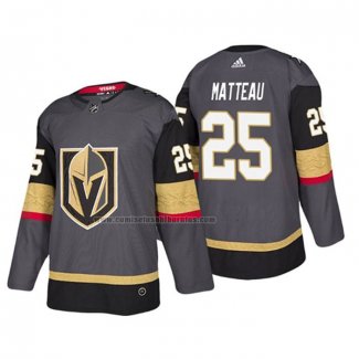 Camiseta Hockey Vegas Golden Knights Stefan Matteau Primera Autentico Jugador Gris