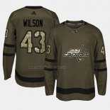 Camiseta Hockey Washington Capitals Tom Wilson 2018 Salute To Service Verde Militar