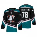 Camiseta Hockey Anaheim Ducks Olle Eriksson Ek Alterno 25th Aniversario Third Autentico Negro