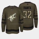 Camiseta Hockey Arizona Coyotes Antti Raanta 2018 Salute To Service Verde Militar