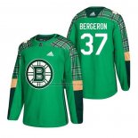 Camiseta Hockey Boston Bruins Patrice Bergeron 2018 Dia de San Patricio Verde