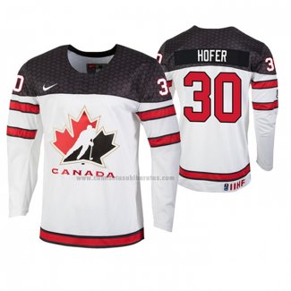 Camiseta Hockey Canada Joel Hofer 2020 IIHF World Junior Championship Blanco